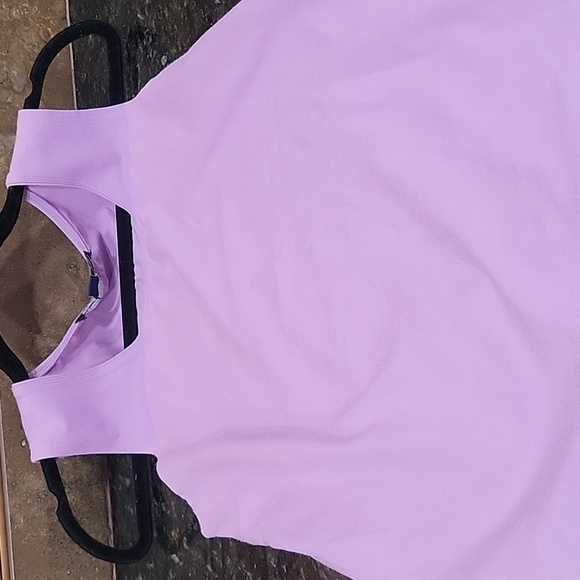 Susan Graver Sheer Boho Tunic, Tank Top Lavender, White and Silver Sparkles XS - Picture 6 of 8